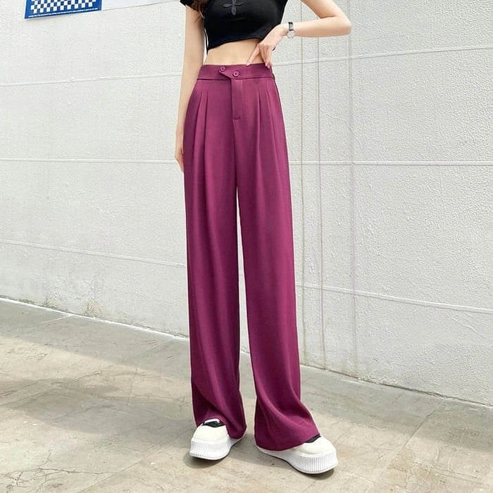 Drape - Damenhose mit hoher Taille und weitem Beinschnitt