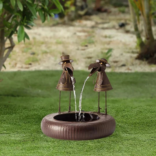 Spoutle - Dekorativer Gartenbrunnen mit Tiermotiv und Wasserbecken