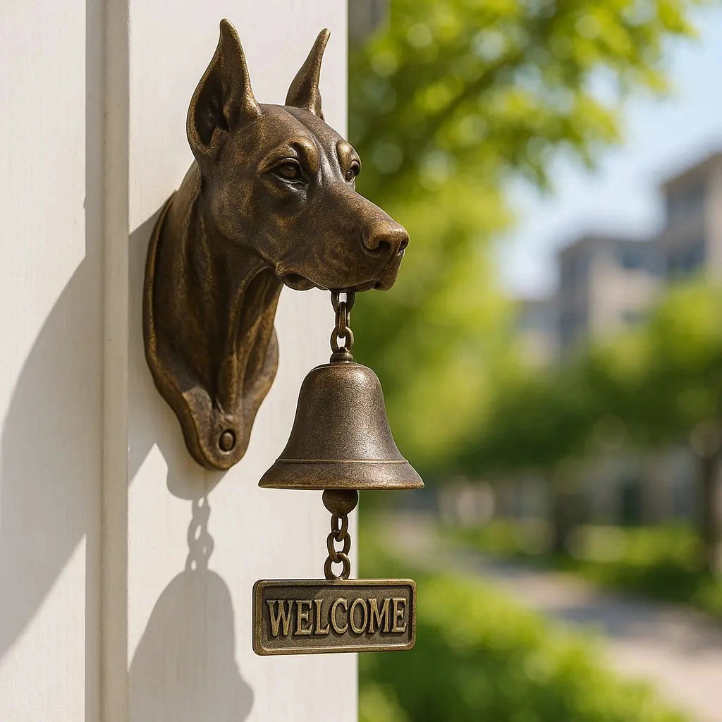 Bellhound - Wandglocke mit Hundemotiv für Eingangsbereich und Garten