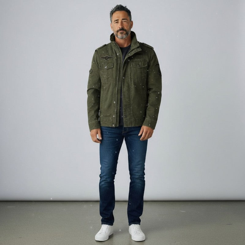 Gilberto – Langen Ärmeln Jacke mit Reißverschluss und Taschen