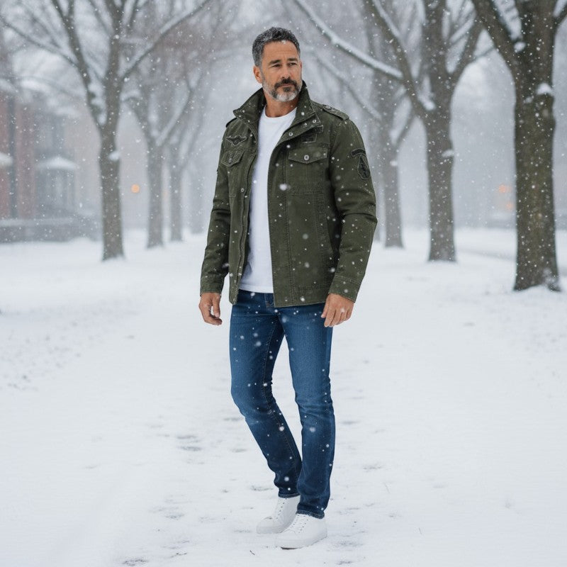 Gilberto – Langen Ärmeln Jacke mit Reißverschluss und Taschen