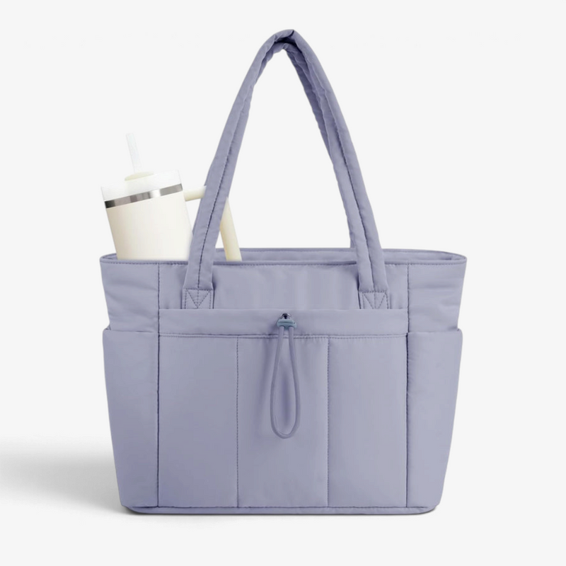 QuiltCarry - Gesteppte Tragetasche mit Laptopfach und Becherhalter