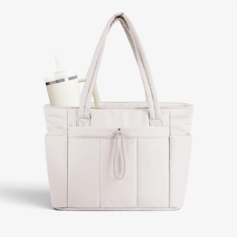 QuiltCarry - Gesteppte Tragetasche mit Laptopfach und Becherhalter