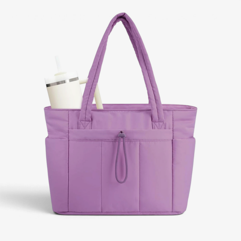 QuiltCarry - Gesteppte Tragetasche mit Laptopfach und Becherhalter