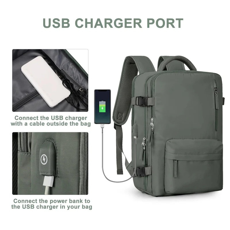 Damen Reise Rucksack wasserdicht & USB Anschluss