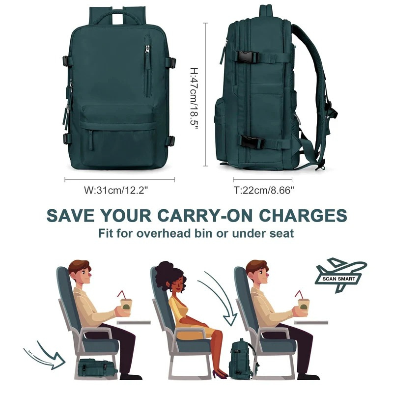 Damen Reise Rucksack wasserdicht & USB Anschluss