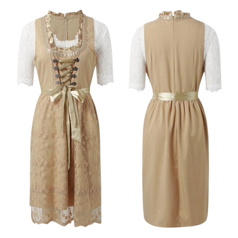 Damen-Dirndl mit floraler Miederstickerei