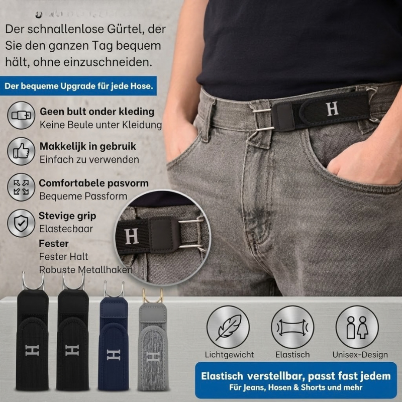 Beltzen - Elastischer Gürtel ohne Schnalle für unsichtbaren Halt
