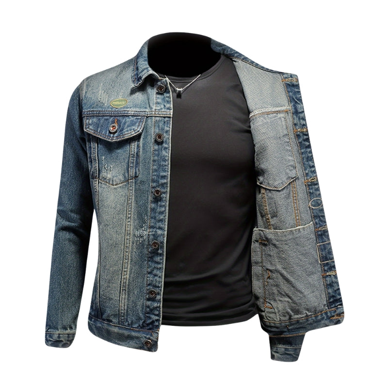 Henrik – Langarmjacke mit klassischem Kragen und Taschen