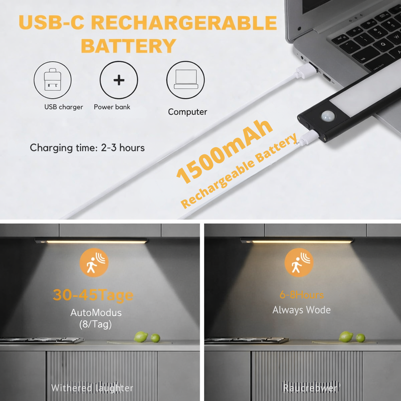 Sensorleuchte mit Bewegungsmelder und USB-Wiederaufladung