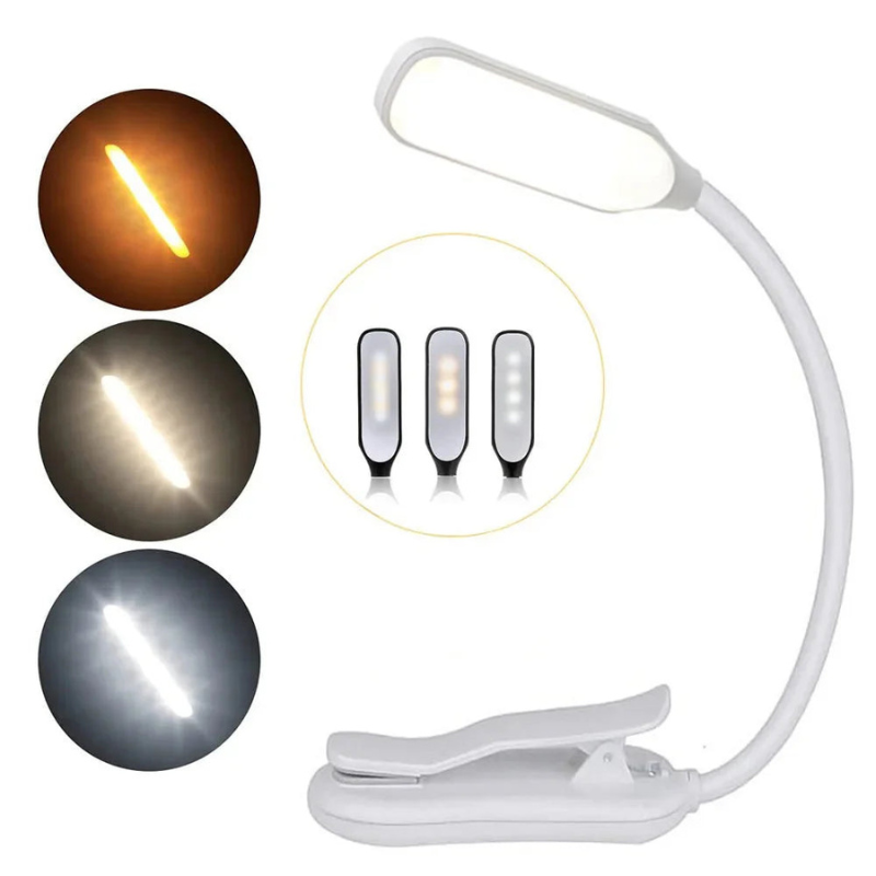 LED Leselampe Clip Buchlampe USB wiederaufladbar 7 LEDs