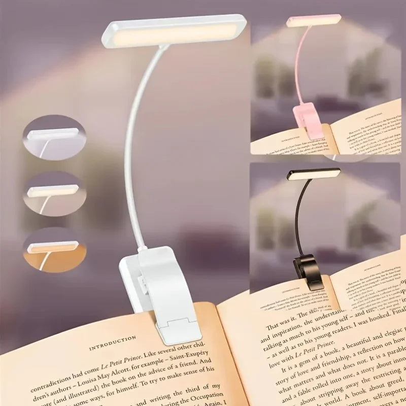 LED Leselampe USB wiederaufladbar mit Clip & Flexarm