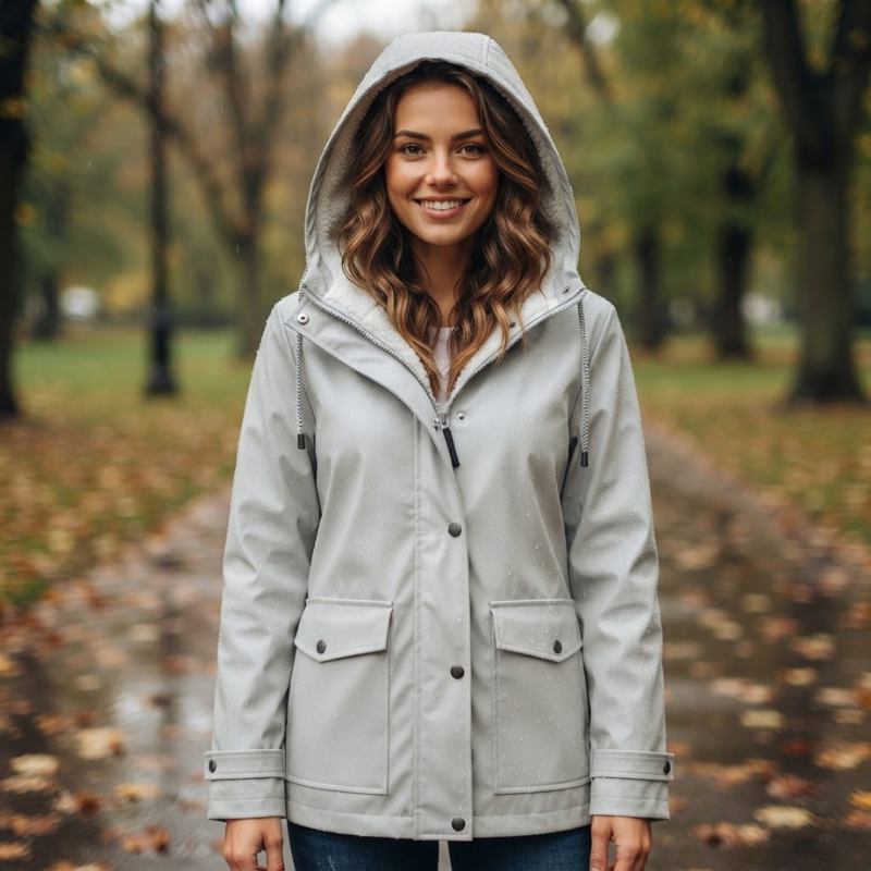 Rainlyn - Damenmantel mit Kapuze und wasserabweisendem Design