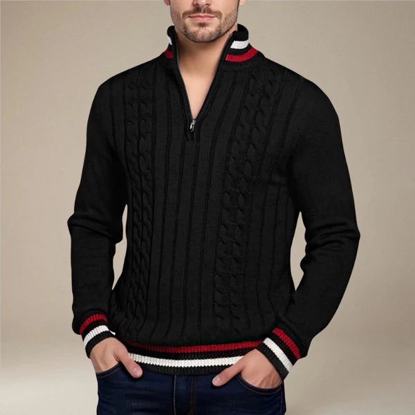 Maes – Slim-Fit Pullover mit Stehkragen und Reißverschluss