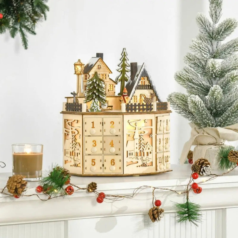 Noelglow - Adventskalender mit LED-Licht und Hausdesign