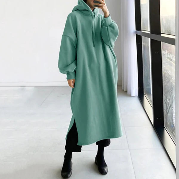 Manon – Langer Hoodie mit verstellbarem Kordelzug und lockerer Passform