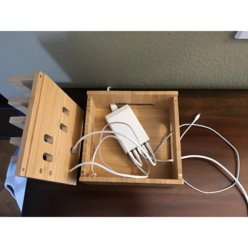 USB Ladestation Bambus 5 Port