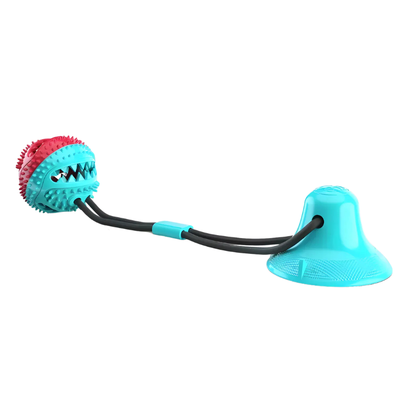 Hundespielzeug mit Saugnapf Ball und Leckerli Funktion