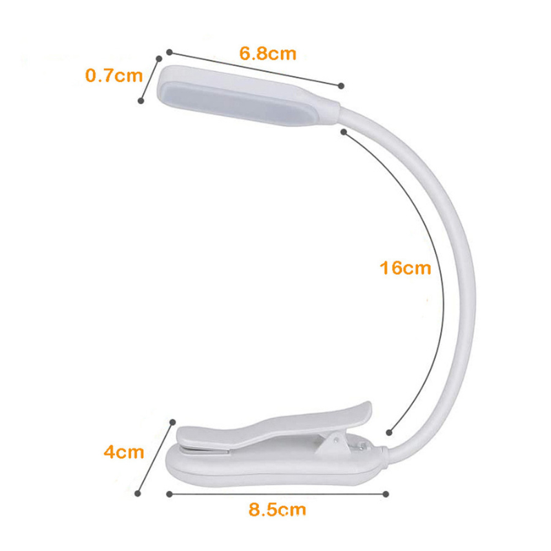 LED Leselampe Clip Buchlampe USB wiederaufladbar 7 LEDs