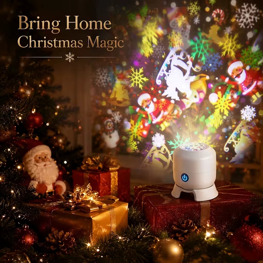 Yulebeam - Weihnachts-Projektorlicht mit 360° Schneeflockenprojektion