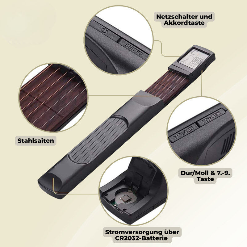 Gitarren Lerntrainer für Akkorde & Fingertraining