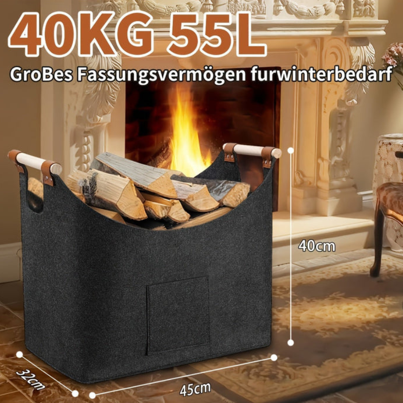 Kaminholzkorb faltbar mit großem Fassungsvermögen