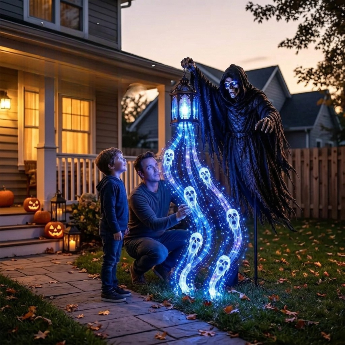 Hallowlume - Halloween Gartenleuchte mit Reaper-Design