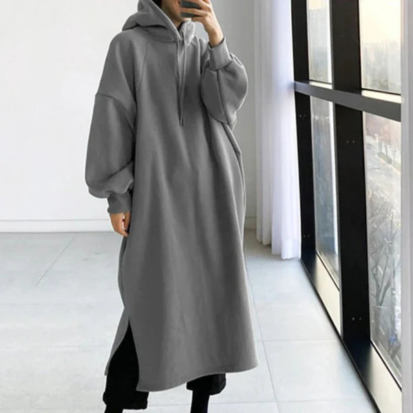 Manon – Langer Hoodie mit verstellbarem Kordelzug und lockerer Passform