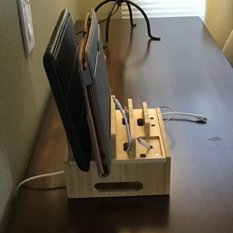 USB Ladestation Bambus 5 Port