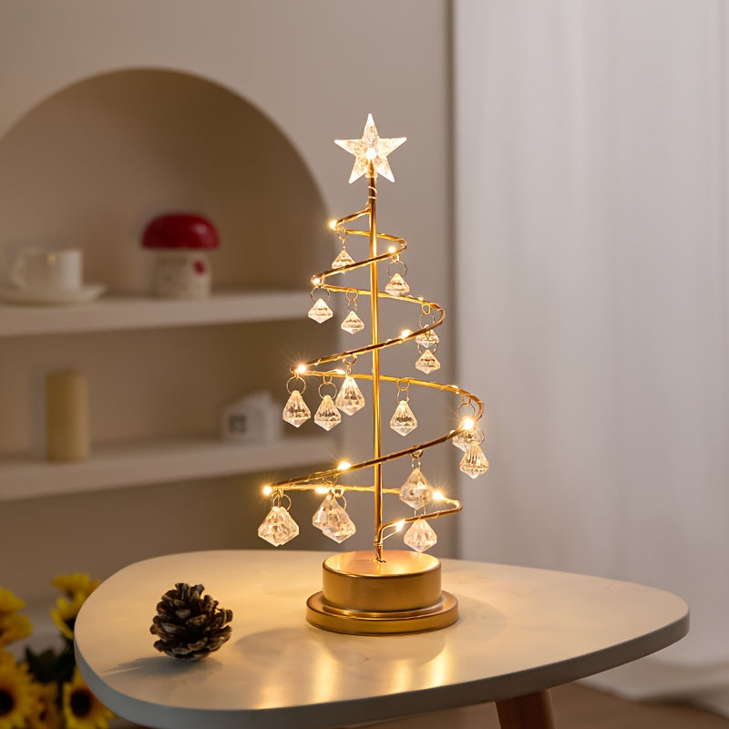 Twinkspire - Beleuchteter Deko-Baum in Spiralform mit Kristallanhängern