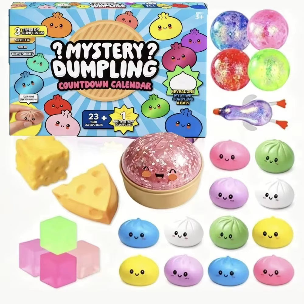 Squishcade - Adventskalender mit Squishy-Spielzeugen im Knödel-Design