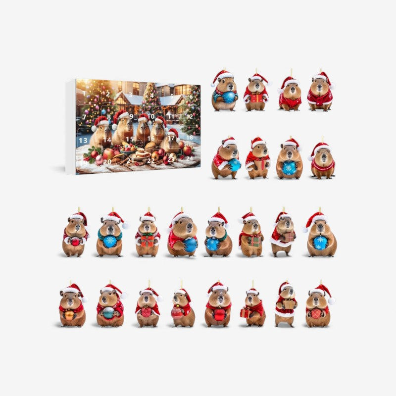 CapyNoel - Adventskalender mit Capybara-Figuren für Weihnachten