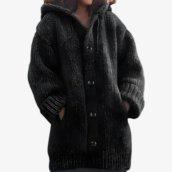 Sophie – Langärmliger Mantel mit Kordelzug und Taschen