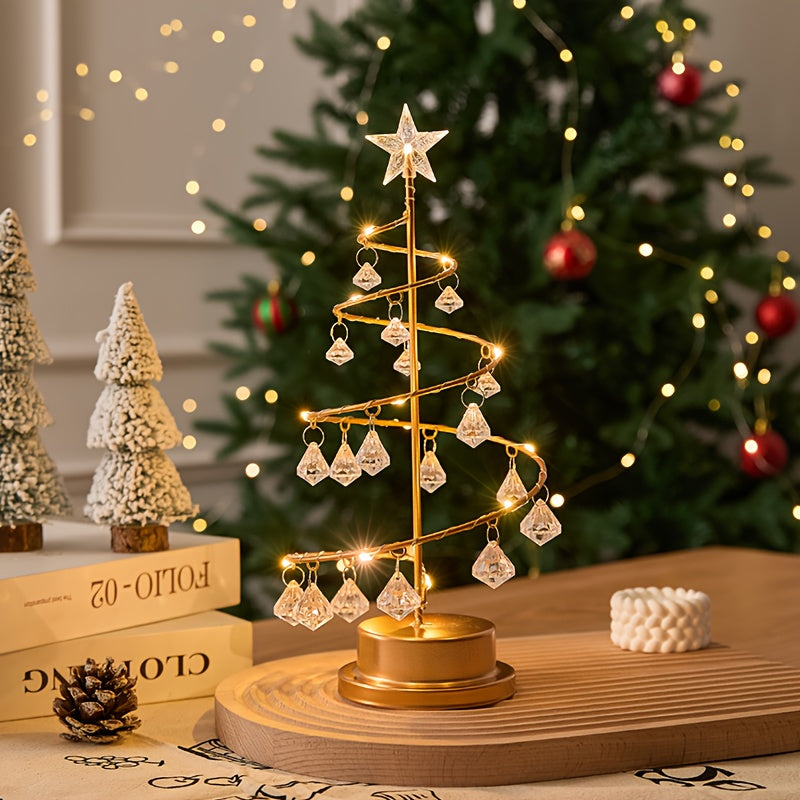 Twinkspire - Beleuchteter Deko-Baum in Spiralform mit Kristallanhängern