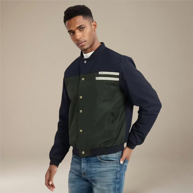 Bryan – Gestreifte Bomberjacke mit Langärmeln und Taschen