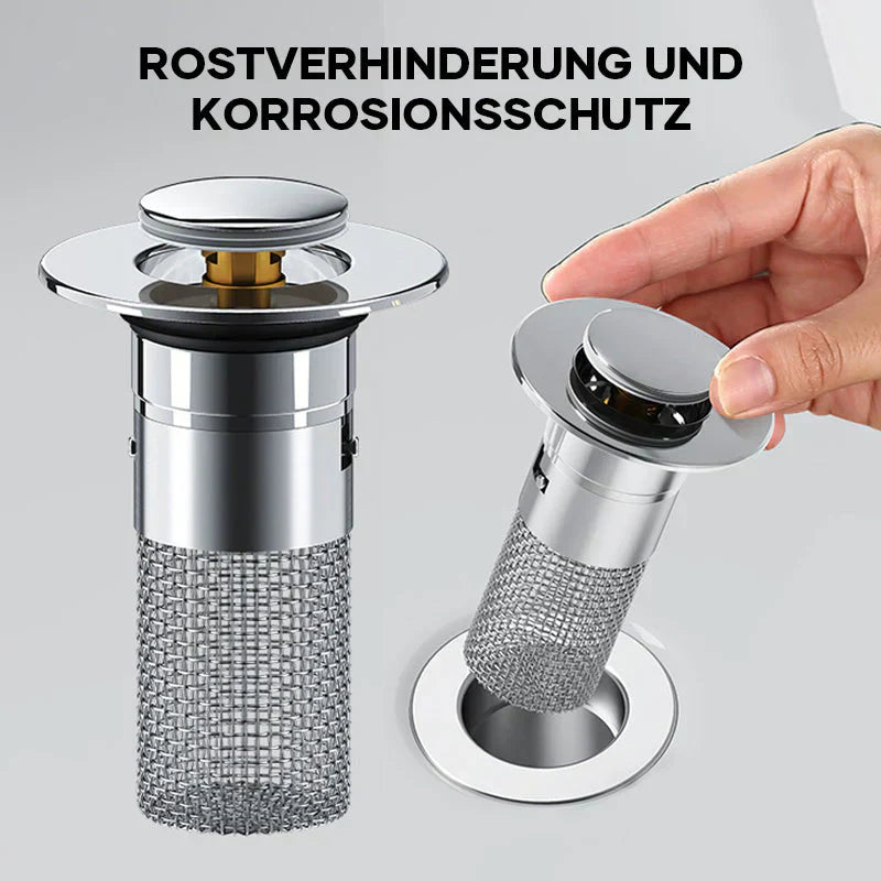 Abflussfilter Edelstahl mit Haarfänger & Geruchsverschluss