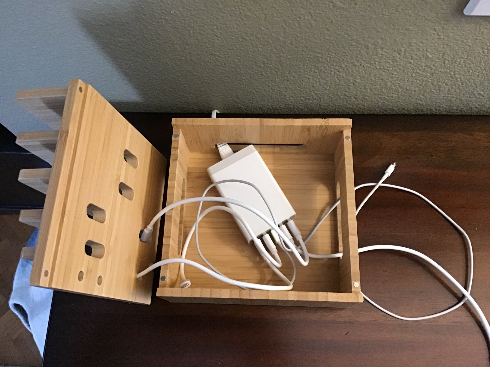 USB Ladestation Bambus 5 Port