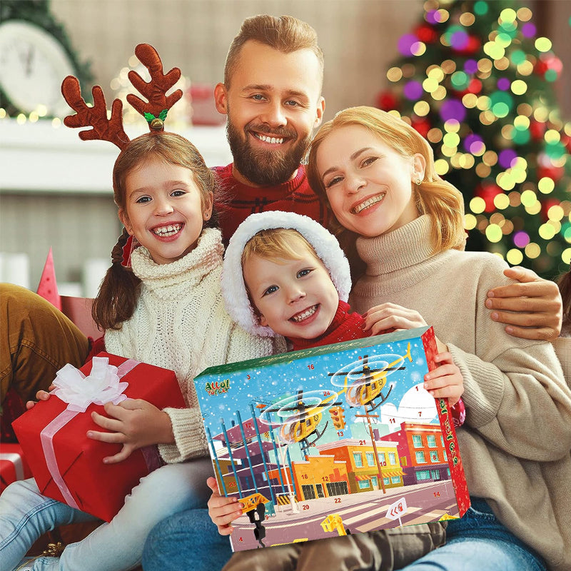 Buildvent - Adventskalender mit Baufahrzeugen und Spielbrett