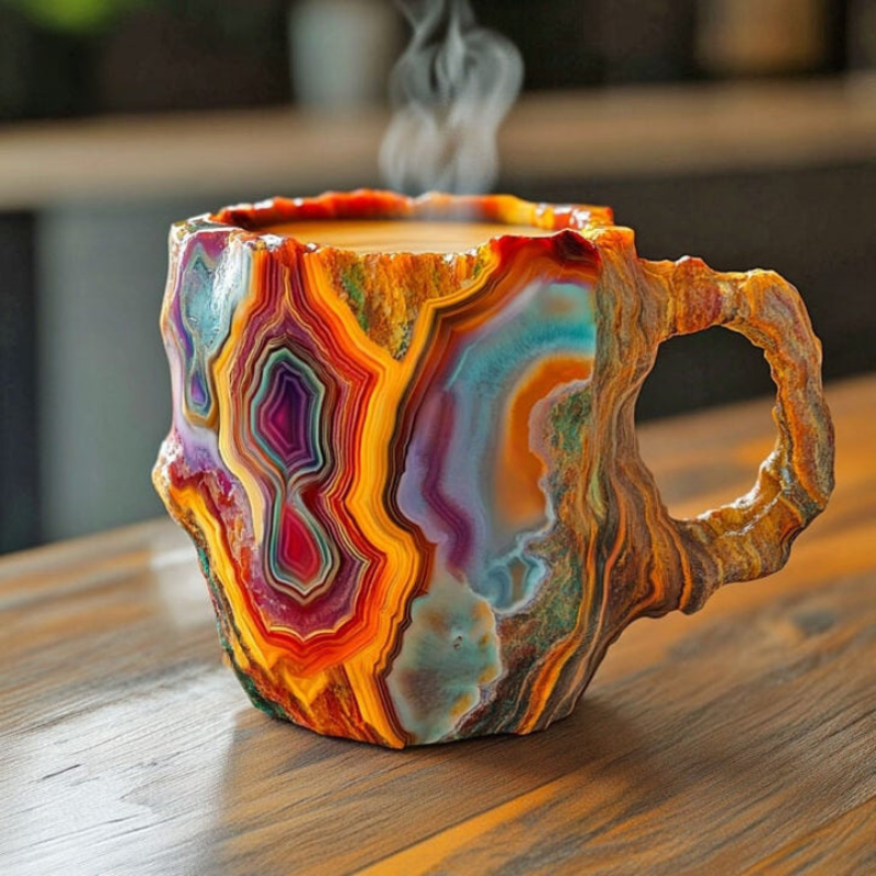 Kristall Kaffee Tasse mit einzigartigem Mineral Design