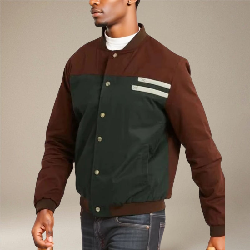 Bryan – Gestreifte Bomberjacke mit Langärmeln und Taschen