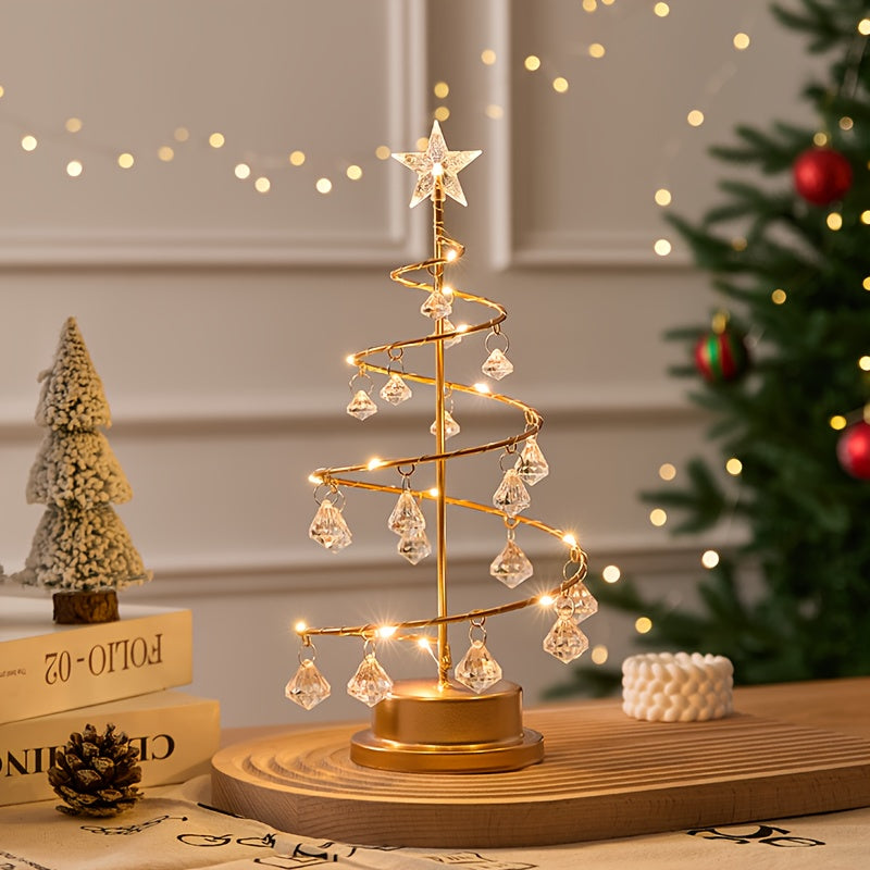 Twinkspire - Beleuchteter Deko-Baum in Spiralform mit Kristallanhängern