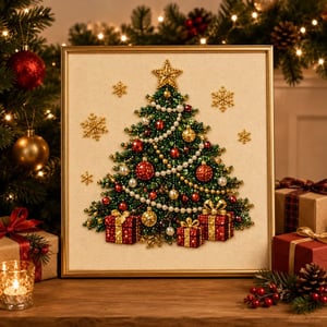 Yulecraft - Weihnachtliches Perlen-Diamantbild zum Selbermachen
