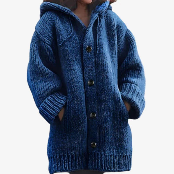 Sophie – Langärmliger Mantel mit Kordelzug und Taschen