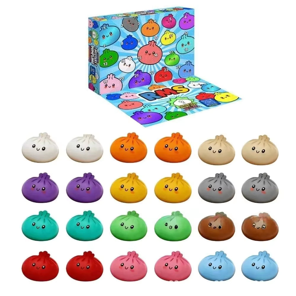 Squishcade - Adventskalender mit Squishy-Spielzeugen im Knödel-Design
