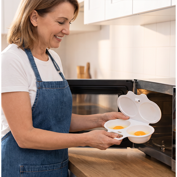 Eggzap - Mikrowellen-Eierkocher für zwei Eier