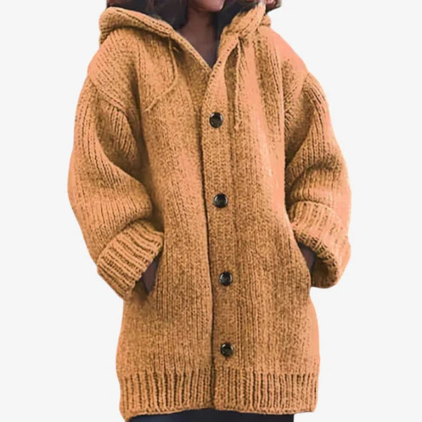 Sophie – Langärmliger Mantel mit Kordelzug und Taschen