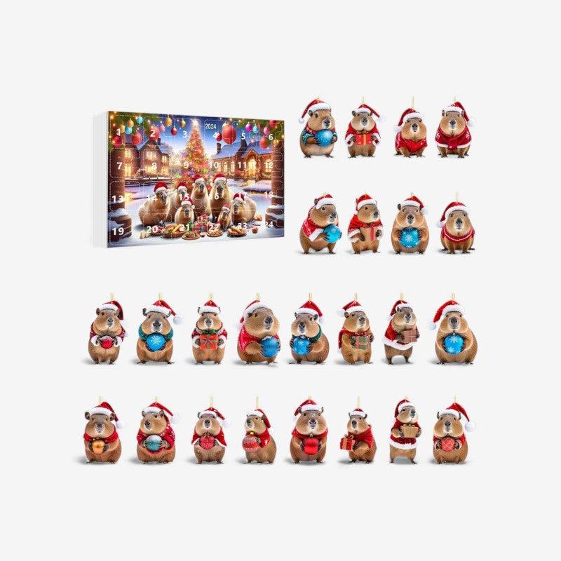 CapyNoel - Adventskalender mit Capybara-Figuren für Weihnachten