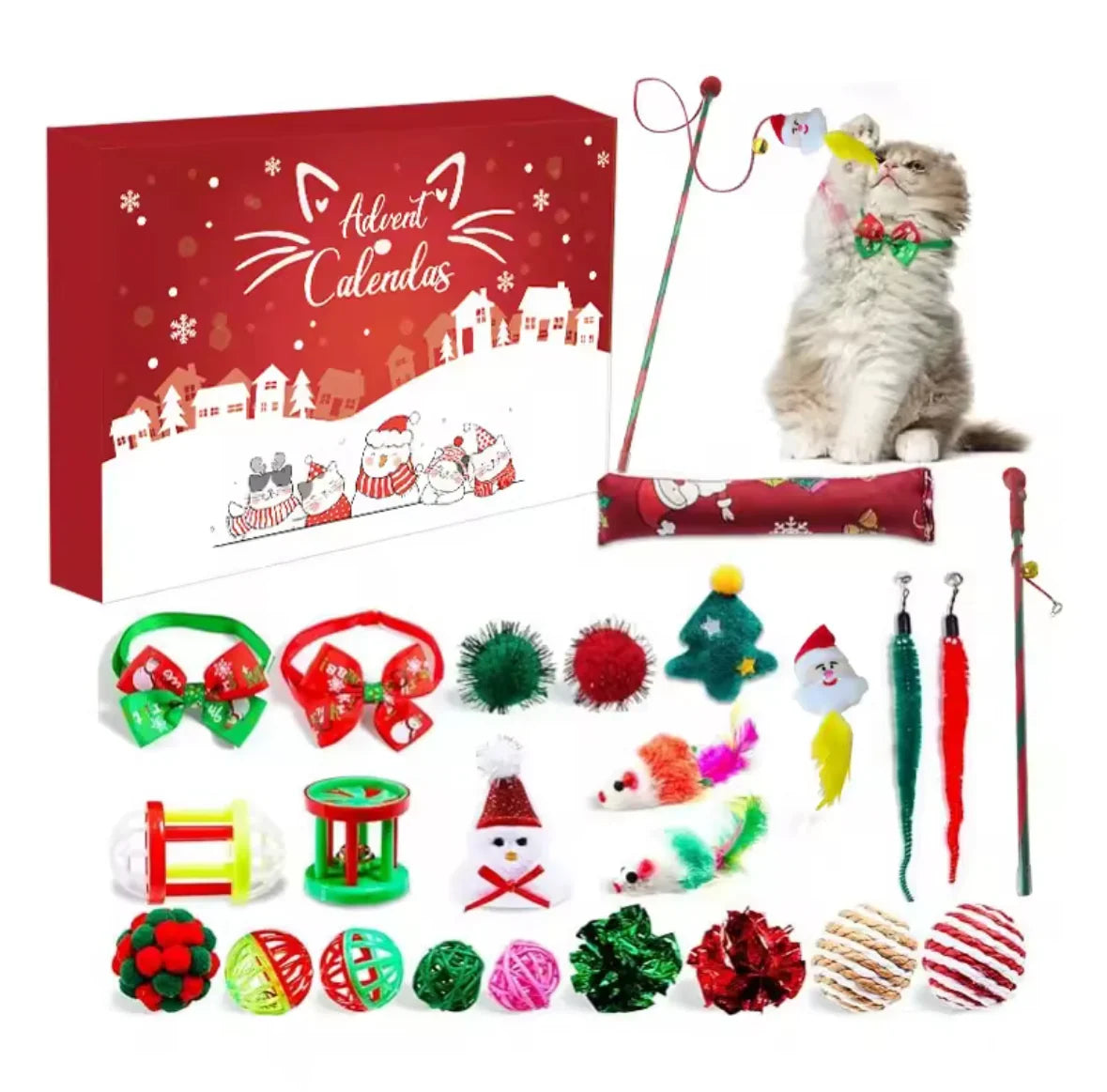 Yulepaws - Adventskalender für Haustiere mit 24 Spielzeugen