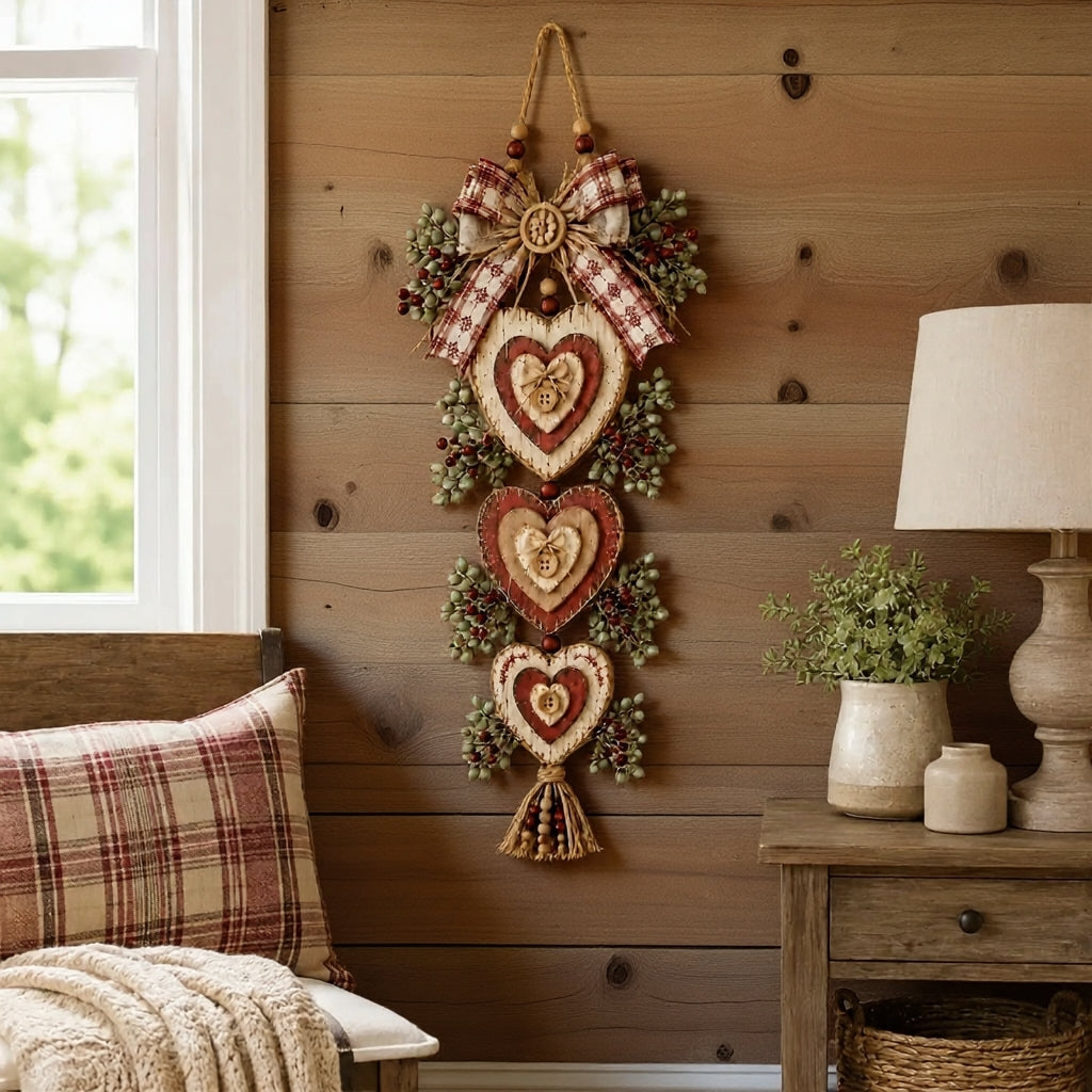 Heartglow - Vintage Hängedekoration mit Herzdesign und LED-Licht