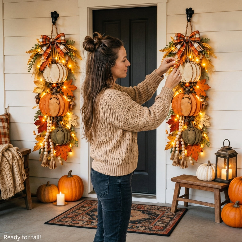 Pumpglow - Herbstliche Türdekoration mit LED-Beleuchtung